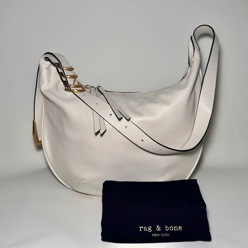 Rag & Bone White Leather Hobo Bag - Picture 1 of 13